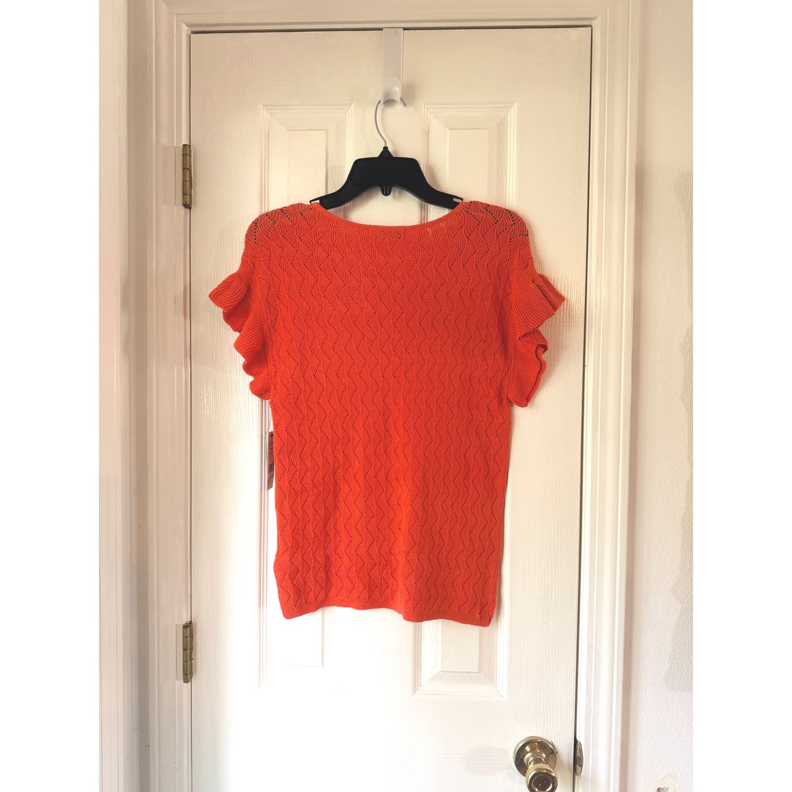 Liverpool Los Angeles Clementine Orange Flutter Sleeve Dolman Sweater Xs — image 6 of 6